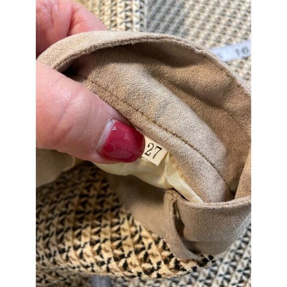 Tan Black Tweed Textured Midi A Line Skirt Sz 27 - Picture 5 of 11